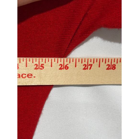 Drapers & Damons Plus Sz 1X Red Sweater Rolled Neck & Fringe Tunic Career Boho - Picture 3 of 8